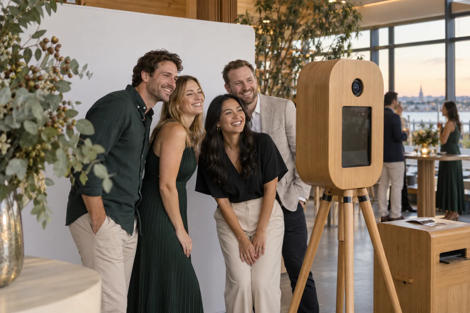 Corporate photo booth hire in Geelong for staff parties, conferences and launches. Wooden booths, unlimited prints and optional branded strips.